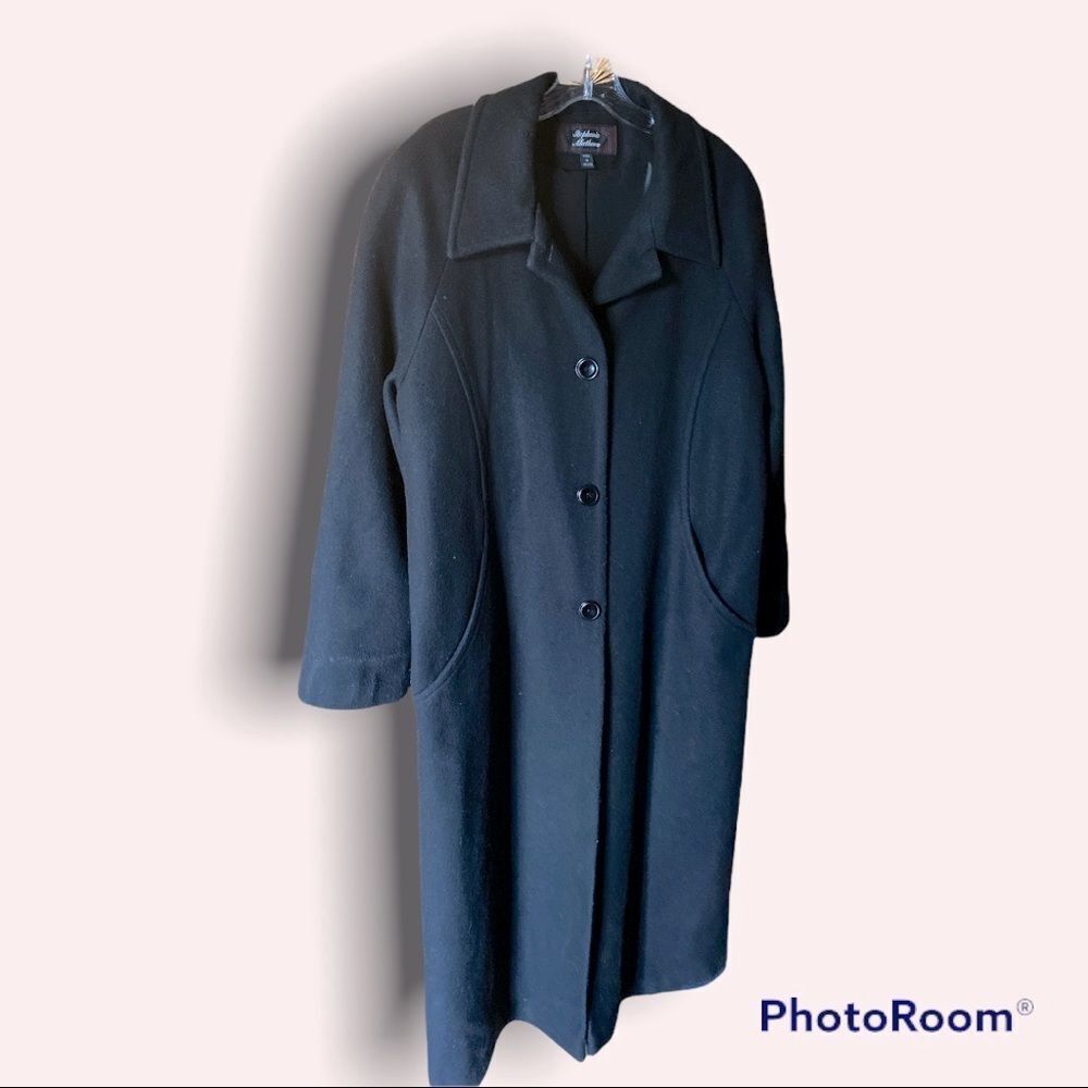VINTAGE Stephanie Mathews Impeccable 100% Wool Fully Lined Long Coat